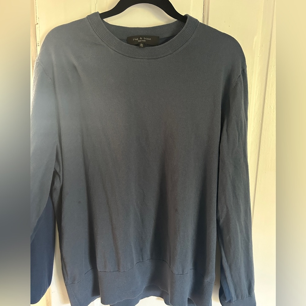 rag & bone Men's Crewneck Sweater in Blue